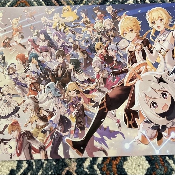 COPY - Genshin Impact Anime Poster Set 8 pcs Japanese Anime - Picture 8 of 8